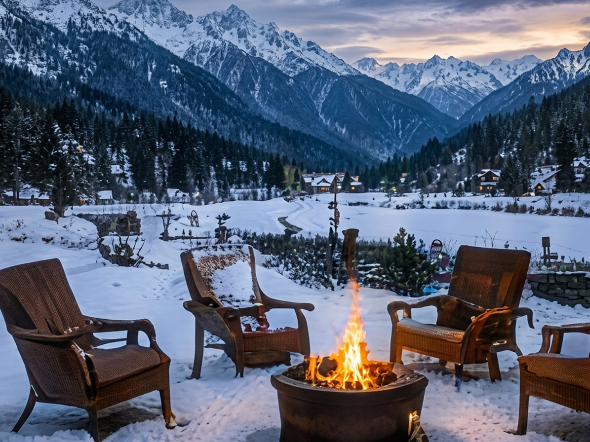 Scenic mountain views in Pahalgam