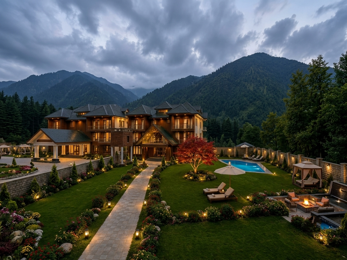 The Himalayan Orchid hotel surrounded by mountains